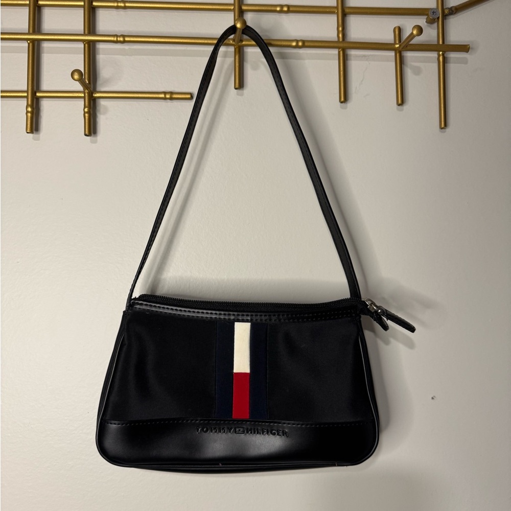 Tommy Hilfiger vintage Black Bag with Red and White Stripe mini